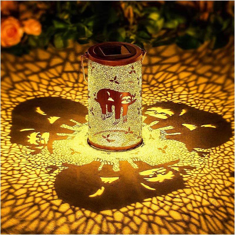 EZTZEN Sloth Solar Lanterns Outdoor Waterproof Hanging Solar Lights Sloth Gifts for Women Men Metal Decorative LED Sloth Lanterns for Garden Decor,Yard,Patio,Lawn,Tabletop,Pathway,Landscape - Image 1